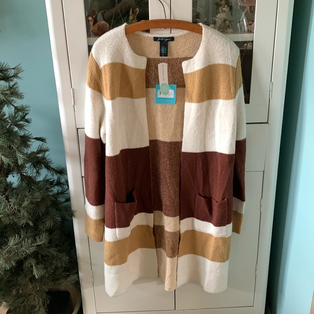 Faith & Zoe sz S Ellis colorblock knit cardigan sweater nwt Stitch Fix